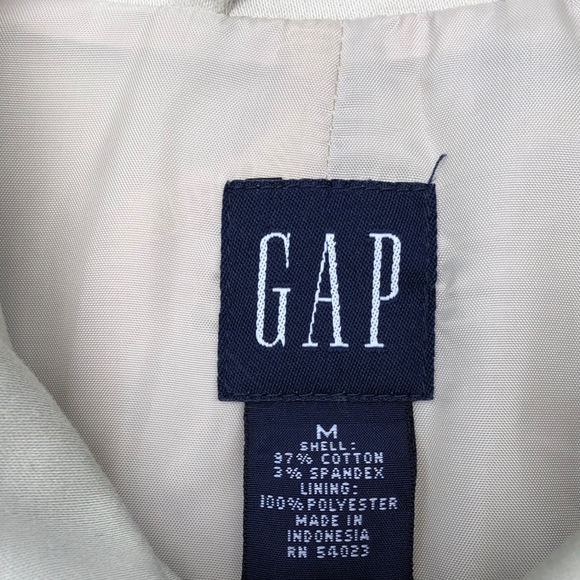 Gap Khaki Canvas Front Zip Jacket Size M - Picture 2 of 3